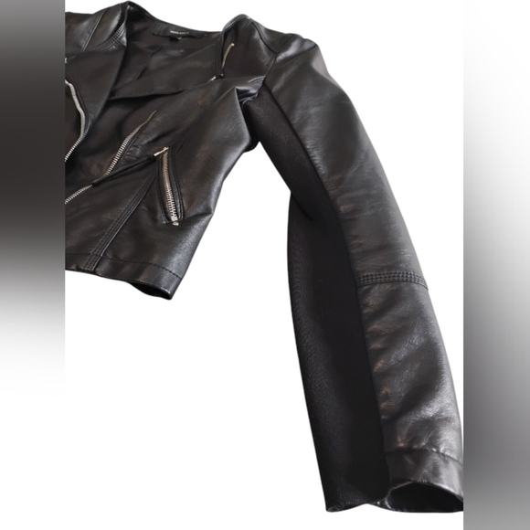 VERO MODA | Black Faux Leather Jacket Size Medium - Picture 7 of 9